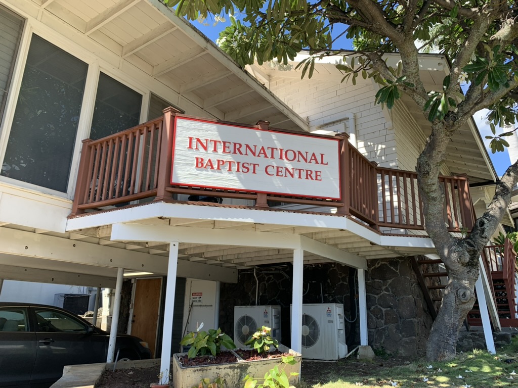 International Baptist Centre sign